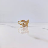 Ribbon Ring 3.95gr / Size 6 / White Zircons 18K Yellow Gold $