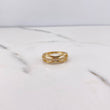 Central Line Ring 2.85gr / T6 3/4 / White Zircons 18K Yellow Gold $