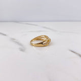 Central Line Ring 2.85gr / T6 3/4 / White Zircons 18K Yellow Gold $