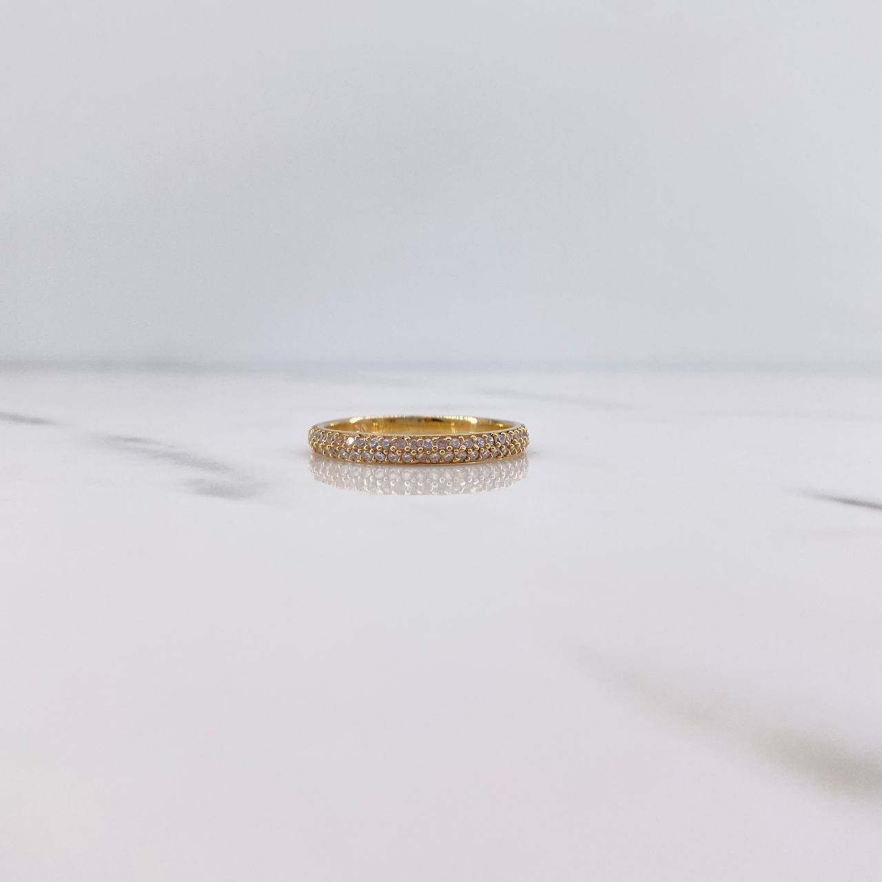 Churumbela Ring 2.15gr / Size 7 1/4 / White Zircons 18K Yellow Gold $