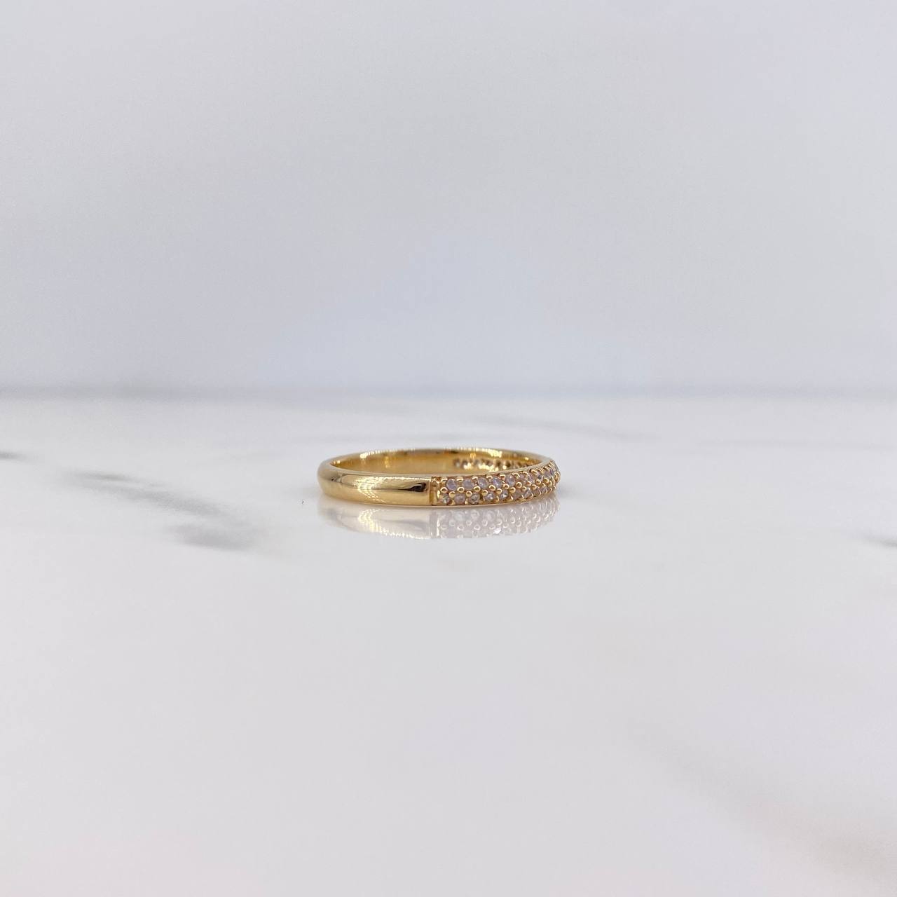 Churumbela Ring 2.15gr / Size 7 1/4 / White Zircons 18K Yellow Gold $