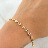 Pulso GC 4.05gr / 18.5cm / 4.2mm Diamantado Tres Oros 18K ©