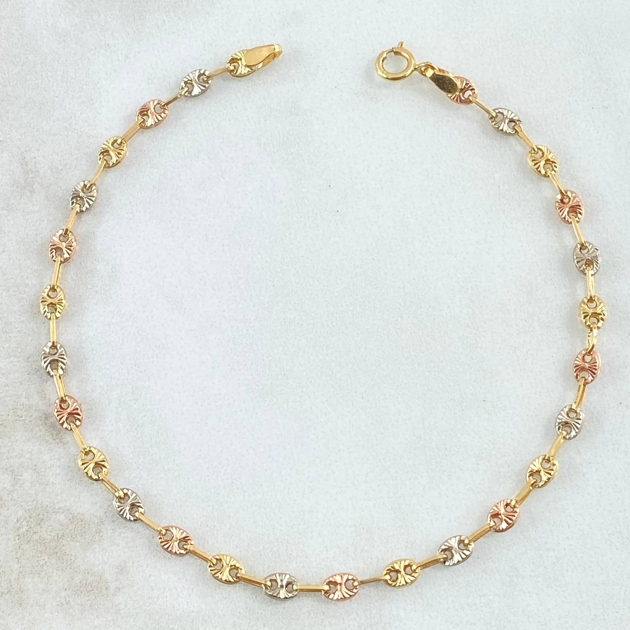 Pulso GC 2.6gr / 20.5cm / 3.2mm Diamantado Tres Oros 18K *