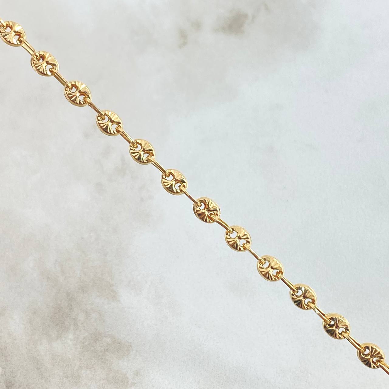 Bracelet GC 4.4gr / 21cm / 4.3mm Diamond Cut 18K Yellow Gold