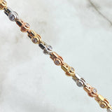 Bracelet Rustic Marine Buoys 31.7gr / 20cm / 5.5mm White Zircons Three 18K Golds