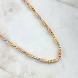 Rustic Chain Rectangular Box 77.1gr / 70cm / 4.3mm White Zircons Three 18K Golds