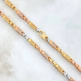 Rustic Chain Rectangular Box 77.1gr / 70cm / 4.3mm White Zircons Three 18K Golds