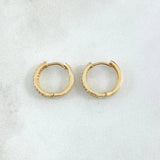 Candongas Triple Segmentado 2.6gr / 1.3cm / Circones Blancos Oro Amarillo 18K ©