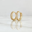Candongas Triple Segmentado 2.65gr / 1.3cm / Circones Blancos Oro Amarillo 18K