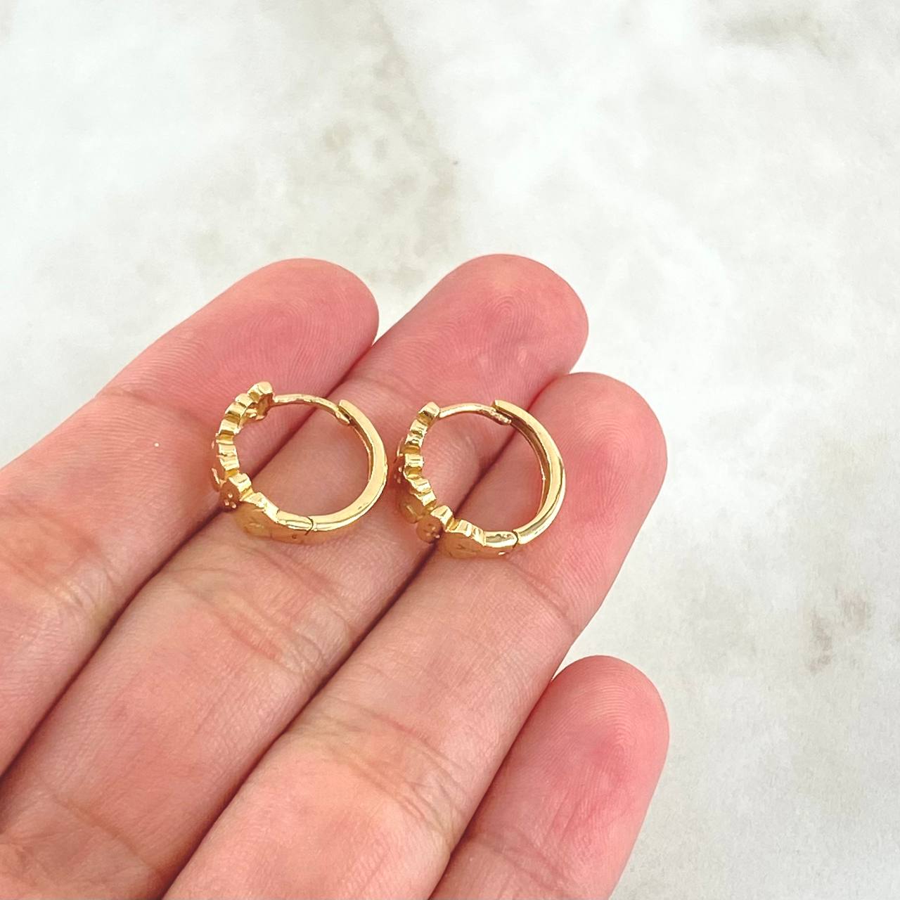 Candongas Triple Oso TS 3.3gr / 1.4cm / Oro Amarillo 18K ©