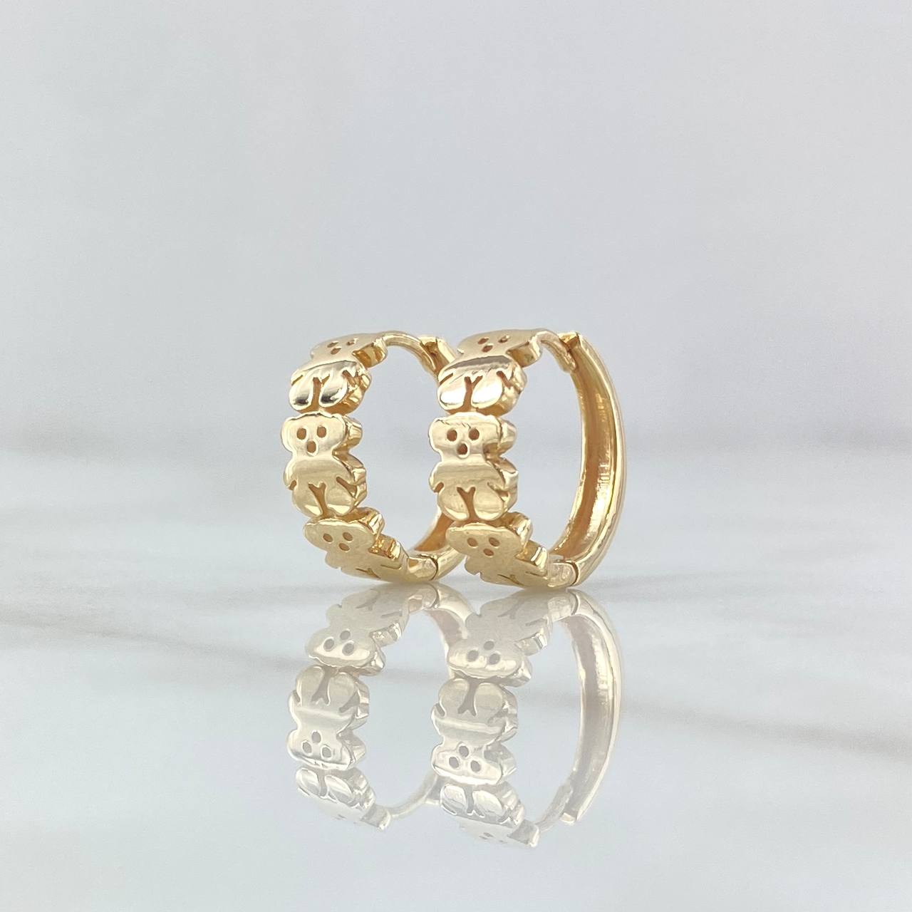 Candongas Triple Oso TS 3.3gr / 1.4cm / Oro Amarillo 18K ©