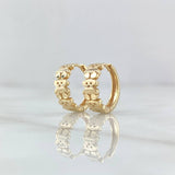 Candongas Triple Oso TS 3.3gr / 1.4cm / Oro Amarillo 18K ©