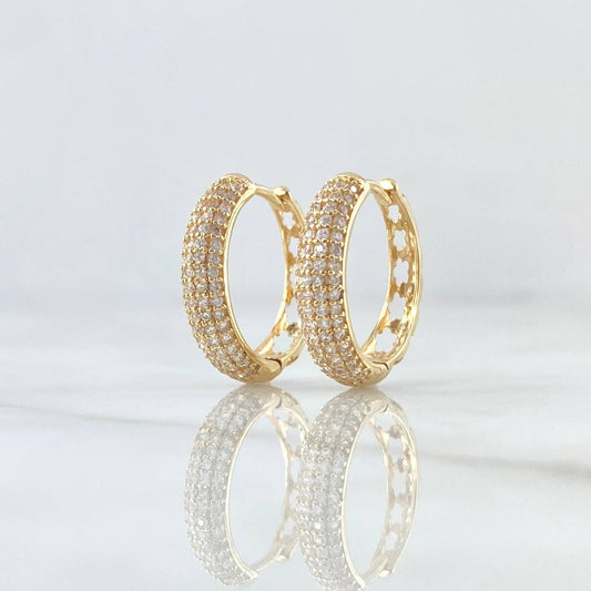 Hoop Earrings Hollow Flowers 3.8g / 1 in 18K Yellow Gold