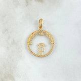 Pendant Mom's Love Hoop 2.15gr / 3.4cm / Multicolor Zirconia Silhouette 18K Yellow Gold ©
