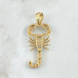 Dije Escorpion 6.15gr / 4.9cm / Circones Blancos Negros Oro Amarillo 18K ©