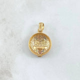 Pendant Tongue Out Emoji 4.1gr / 2.6cm / White Fuchsia Zircons 18K Yellow Gold ©