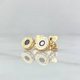 Stud Earrings 1.65gr / 7.1mm Lobster Claw Black Zirconia 18K Yellow Gold ©