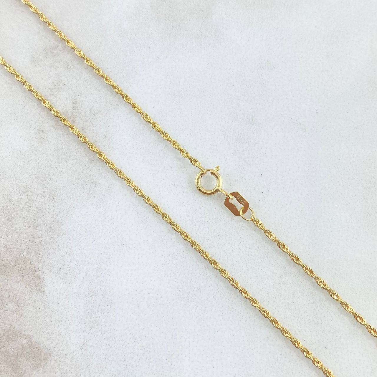 Rope Chain 1.1gr / 60cm / 1.3mm Yellow Gold +3 18K *