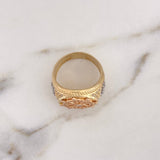 Steering Wheel Ring 11.45gr / T10 / White Zircons Three 18K Golds #