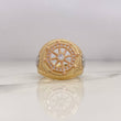 Steering Wheel Ring 11.45gr / T10 / White Zircons Three 18K Golds #