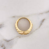 Ring Strap Crown RX 10.65gr / Size 9 1/2 / White Zircons 18K Yellow Gold #
