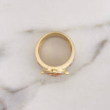 Compass Star Cardinal Ring 11.25gr / Size 9 1/4 / White Zircons Three 18K Golds #