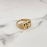 Horse Ring 8.25gr / Size 10 1/2 / Black Zircons 18K Yellow Gold #