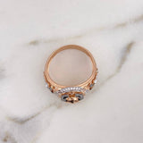 Buffalo Skull Ring 10.35gr / Size 10 3/4 / White Zircons Three 18K Golds #