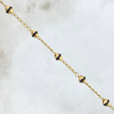 Bracelet Rustic Denarius Virgin Guadalupe 3.05gr / 19cm / 4mm Black Rubbers - Cross Polished 18K Yellow Gold