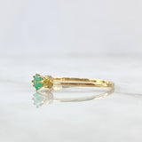Ring Solitaire On Scepter 1.5gr / Size 8 1/4 / Emeralds 0.18pts - White Diamonds 10qts 18K Yellow Gold (Jewel)