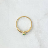 Ring Solitaire On Scepter 1.5gr / Size 8 1/4 / Emeralds 0.18pts - White Diamonds 10qts 18K Yellow Gold (Jewel)