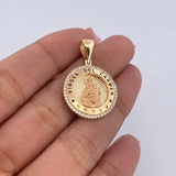 Dije Virgen Del Carmen 4.35gr / 2.9cm / Circones Blancos Oro Amarillo 18K $