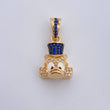 Dije Cabeza Pato 4.55gr / 2.6cm / Circones Blancos Azules Dos Oros Negro Amarillo 18K $