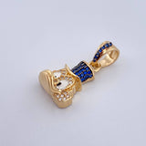 Dije Cabeza Pato 4.55gr / 2.6cm / Circones Blancos Azules Dos Oros Negro Amarillo 18K $