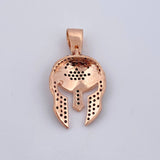 Pendant Gladiator Helmet 3.1gr / 3cm / Black Zircons Two-tone Black and Rose 18K $