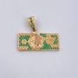 Dije One Dólar 3.15gr / 2.5cm / Circones Verdes Oro Amarillo 18K $