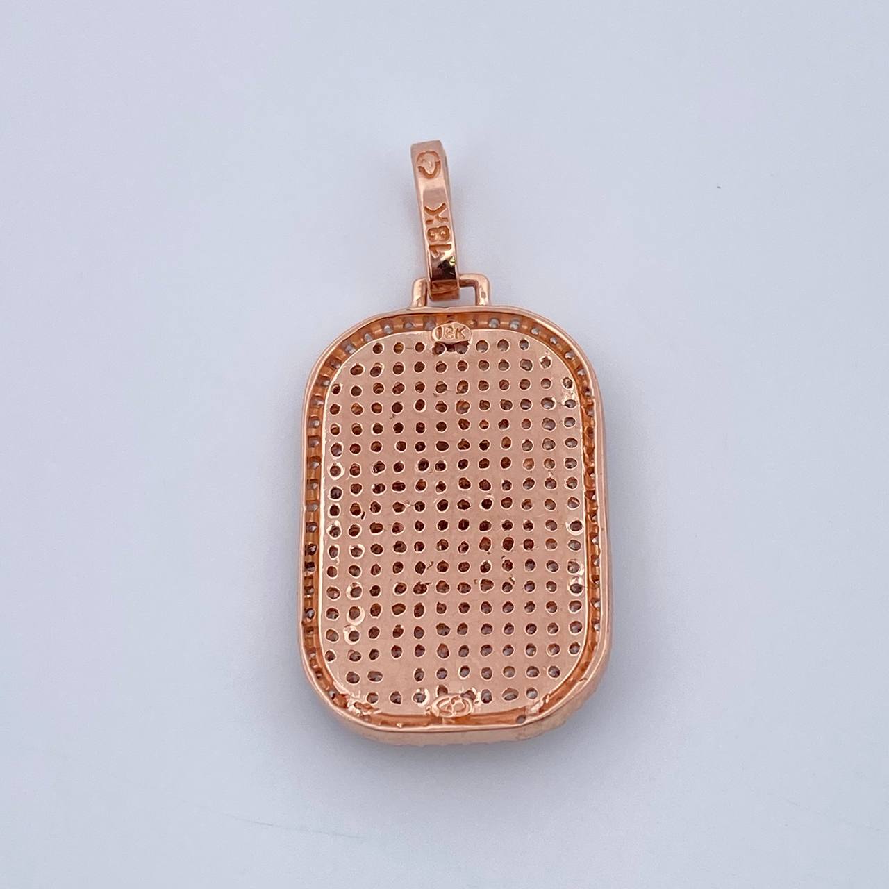 Dije Placa Caballo 5.8gr / 3.5cm / Circones Blancos Dos Oros Blanco Rosa 18K $