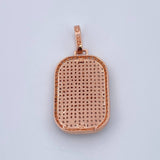 Dije Placa Caballo 5.8gr / 3.5cm / Circones Blancos Dos Oros Blanco Rosa 18K $