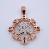 Dije Estrella Cardinal 30.6gr / 6cm / Circones De Colores Dos Oros Blanco Rosado 18K $