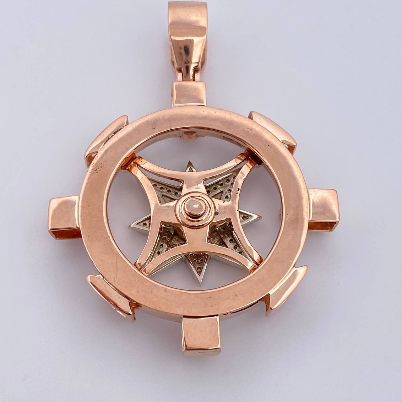 Dije Estrella Cardinal 30.6gr / 6cm / Circones De Colores Dos Oros Blanco Rosado 18K $