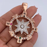 Dije Estrella Cardinal 30.6gr / 6cm / Circones De Colores Dos Oros Blanco Rosado 18K $