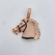 Pendant Horse 8.3gr / 3.6cm / White and Black Zircons Three 18K Gold $