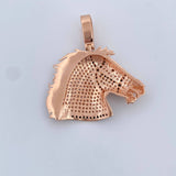 Pendant Horse 8.3gr / 3.6cm / White and Black Zircons Three 18K Gold $