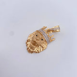 Dije Leon Corona 10gr / 4cm / Circones Negros Blancos Dos Oros Amarillo Blanco 18K $