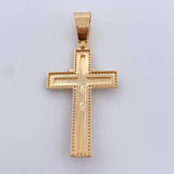 Dije Cruz Rosario Guadalupe 10gr / 5.8cm / Circones Blancos Oro Amarillo 18K $
