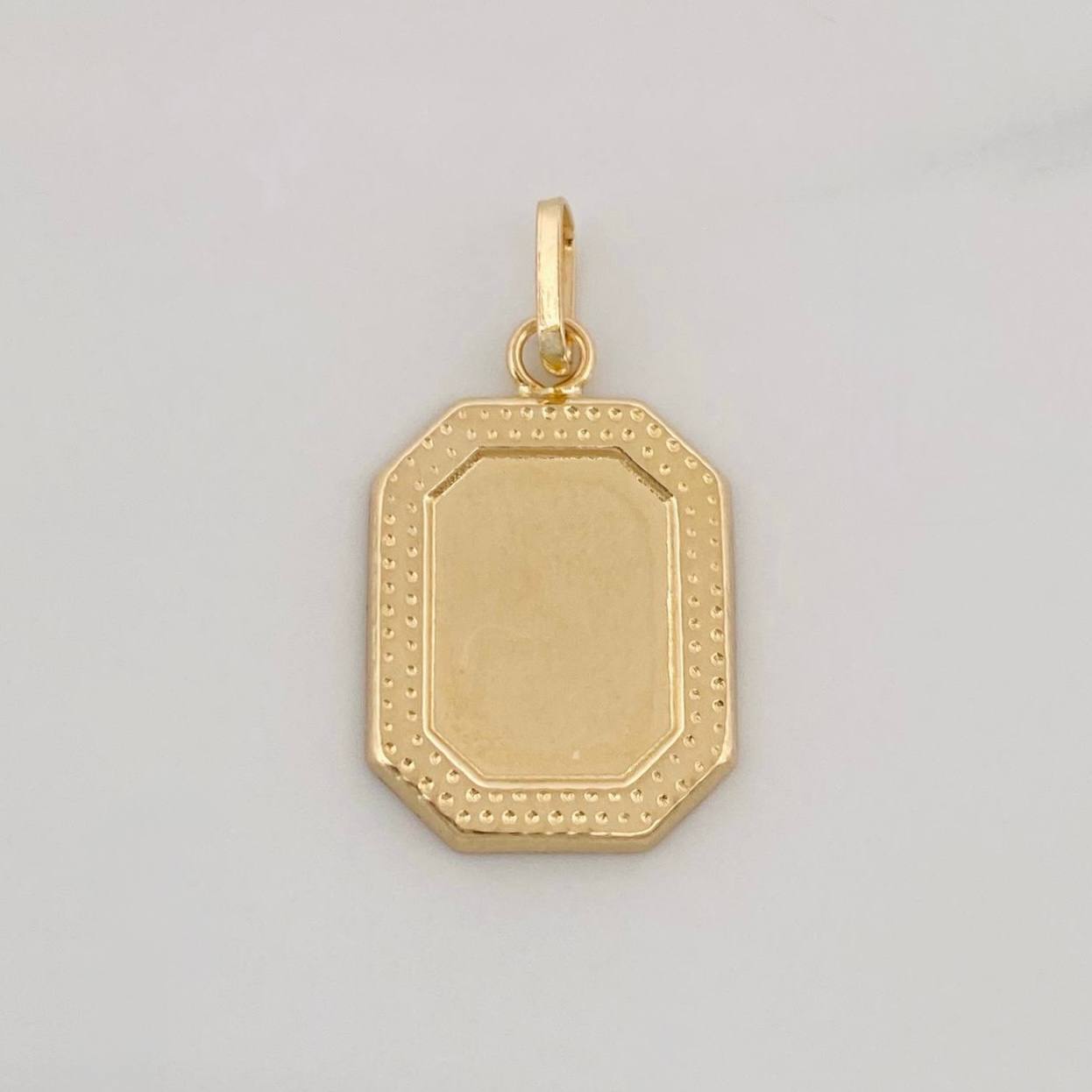 Dije Placa Marco Bordeado 0.6g / 1 in Oro Amarillo 18K