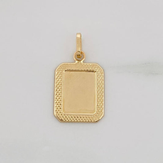 Framed Border Square Plate Pendant 0.55g / 3/4 in 18K Yellow Gold