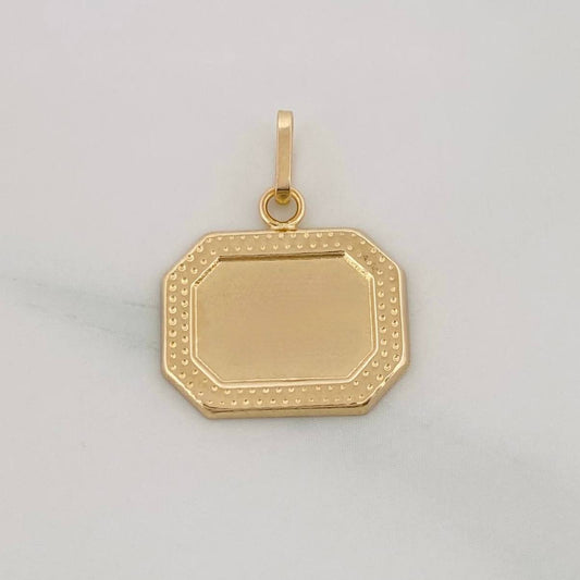 Pendant Rectangular Plate with Bordered Frame 0.6g / 3/4 in 18K Yellow Gold