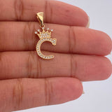 Pendant Letter C Crown 1.6gr / 18K Gold +0$
