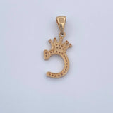 Pendant Letter C Crown 1.6gr / 18K Gold +0$